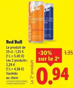 Lidl Red bull offre