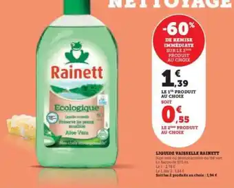 Super U LIQUIDE VAISSELLE RAINETT offre