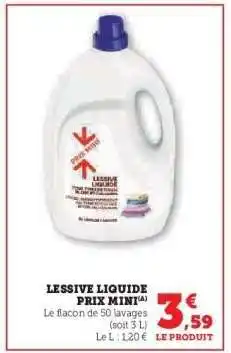 Super U Lessive Liquide Prix Mini offre