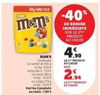 Super U M&M's Cacahuète offre