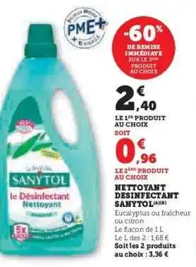 Super U Nettoyant Désinfectant Sanytol offre