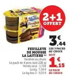 U Express Feuilleté De Mousse La Laitière offre