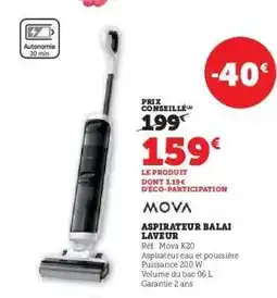 Hyper U MOVA Aspirateur Balai Laveur offre