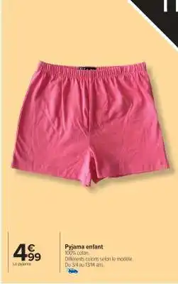 Carrefour Market Pyjama enfant offre