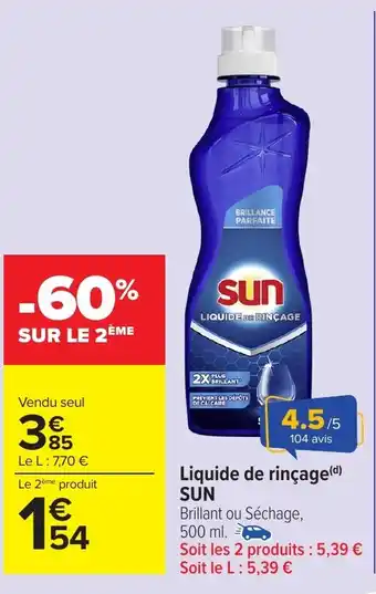 Carrefour Market SUN Liquide de rinçage offre