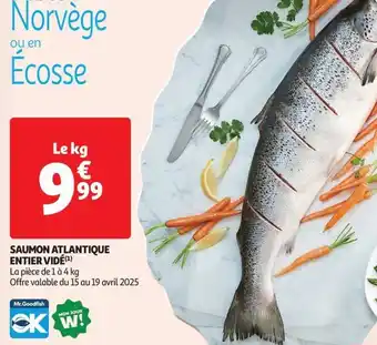 Auchan Supermarché Saumon atlantique entier vidé offre