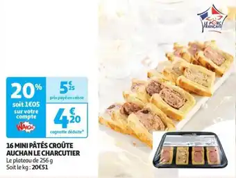 Auchan Supermarché 16 mini pâtés croûte auchan le charcutier offre