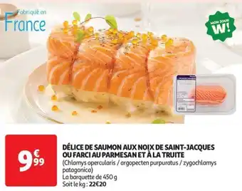 Auchan Supermarché Délice de saumon aux noix de saint-jacques ou farci au parmesan et à la truite offre