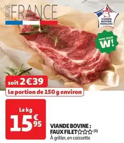 Auchan Supermarché Viande bovine : faux filet offre