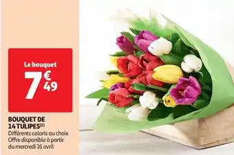 Auchan Supermarché Bouquet de 14 tulipes offre