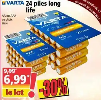 Norma 24 piles long life offre