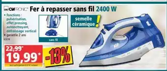 Norma Fer à Repasser Sans Fil offre