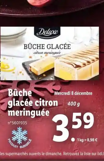 Lidl Bûche Glacée Citron offre