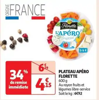 Auchan Supermarché FLORETTE Plateau apéro offre