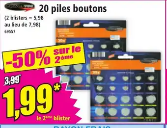 Norma 20 piles boutons offre