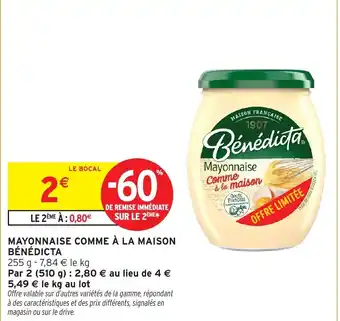 Intermarché Hyper BÉNÉDICTA Mayonnaise comme à la maison offre