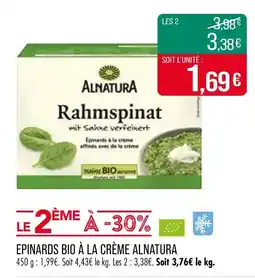 Match Alnatura Épinards bio à la crème offre