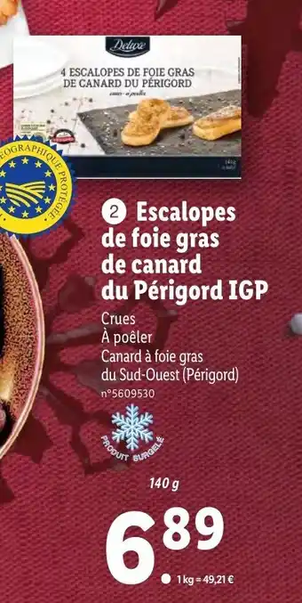 Lidl Escalopes de Foie Gras de Canard offre