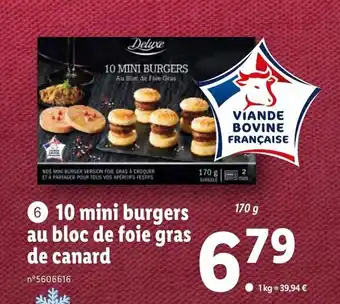 Lidl 10 Mini Burgers Au Bloc de Foie Gras de Canard offre