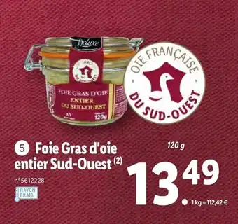 Lidl Foie Gras d'Oie Entier Sud-Ouest offre