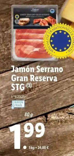 Lidl Jamón Serrano Gran Reserva offre