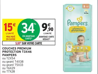 Intermarché Hyper PAMPERS Couches premium protection t3x46 offre