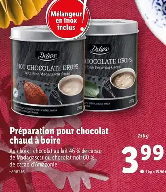 Lidl Préparation Pour Chocolat offre