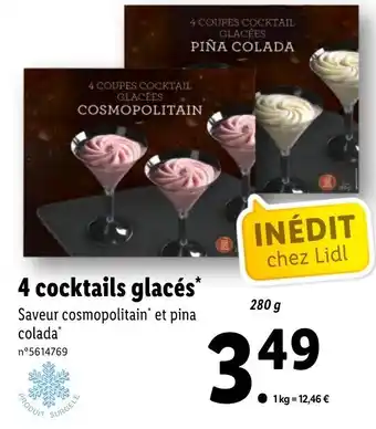 Lidl 4 Cocktails Glacés offre