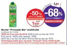 Monoprix Nectar pressade bio multifruits offre