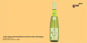 Monoprix A.o.p. alsace riesling ruhlmann-schutz blanc biologique offre