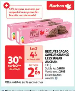 Auchan AUCHAN Biscuits cacao saveur orange less sugar offre