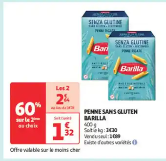 Auchan BARILLA Penne sans gluten offre