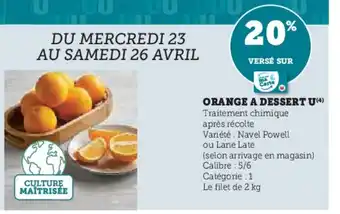 U Express Orange a dessert u offre