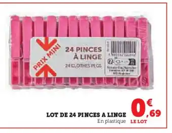 Hyper U Lot de 24 pinces a linge offre