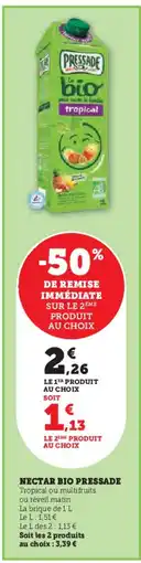 Hyper U PRESSADE Nectar bio offre