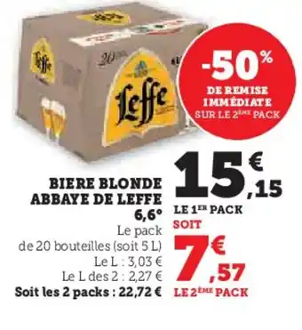 Hyper U LEFFE Biere blonde offre