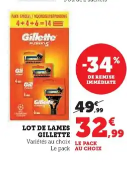 Hyper U GILLETTE Lot de lames offre