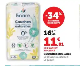 Hyper U BIOLANE Couches offre