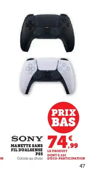 Hyper U SONY Manette sans fil dualsense offre