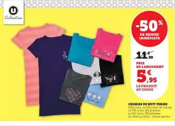 Hyper U Chemise de nuit femme offre
