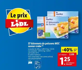 Lidl 27 Bâtonnets de Poissons MSC offre