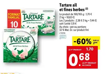 Lidl Tartare Ail Et Fines Herbes offre
