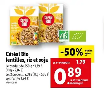 Lidl Céréal Bio offre