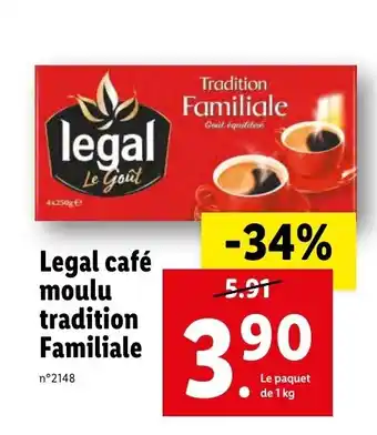 Lidl Legal Café Moulu Tradition offre
