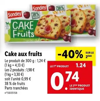 Lidl Cake Aux Fruits offre