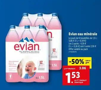 Lidl Evian Eau Minérale offre