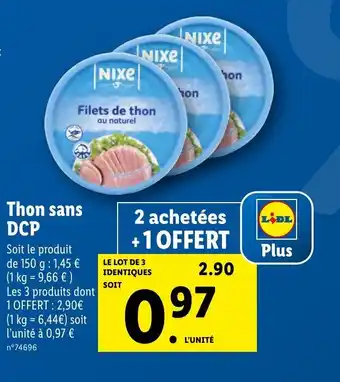 Lidl Thon Sans DCP offre