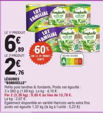 E.Leclerc LÉGUMES BONDUELLE offre