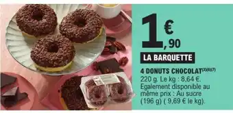 E.Leclerc 4 DONUTS CHOCOLAT offre