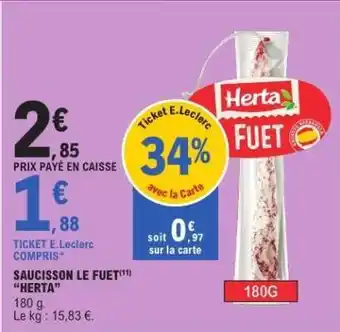 E.Leclerc Saucisson Le Fuet 'Herta' offre